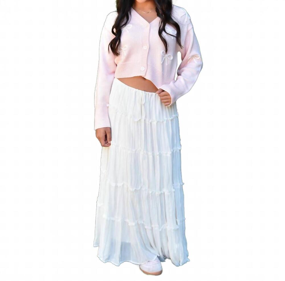 NEW KATIE J NYC juniors carly maxi skirt in vintage white